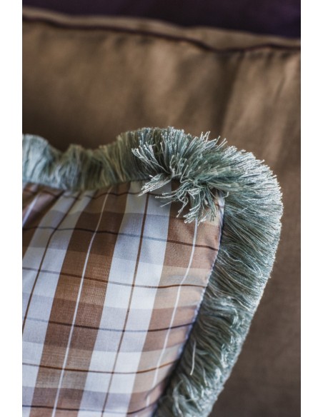 Taie d'oreiller à franges en soie