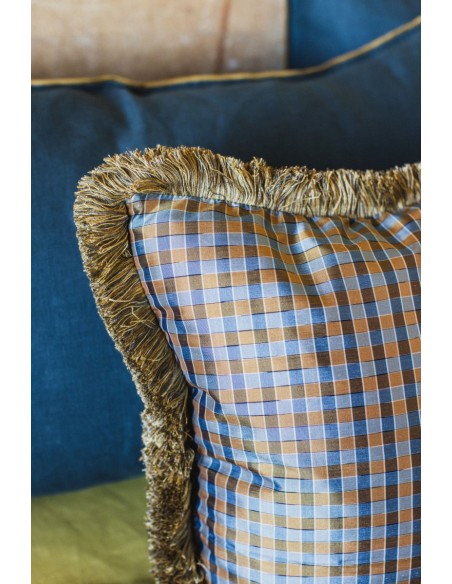 Taie d'oreiller à franges en soie