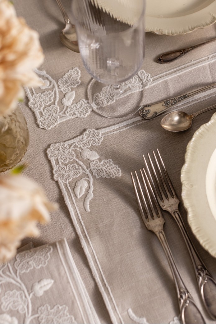 Tovaglietta Quercia in Lino Antimacchia 2