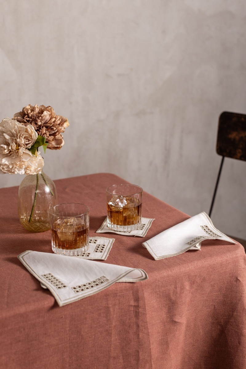 Lot de 6 serviettes de cocktail Erica