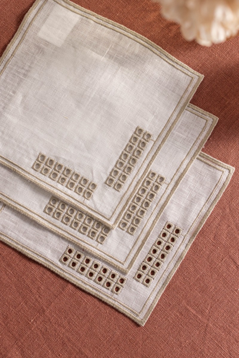 Lot de 6 serviettes de cocktail Erica