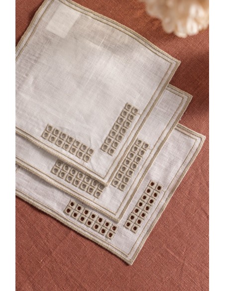 Lot de 6 serviettes de cocktail Erica