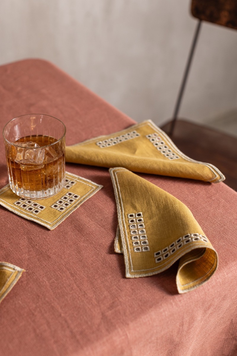 Lot de 6 serviettes de cocktail Erica