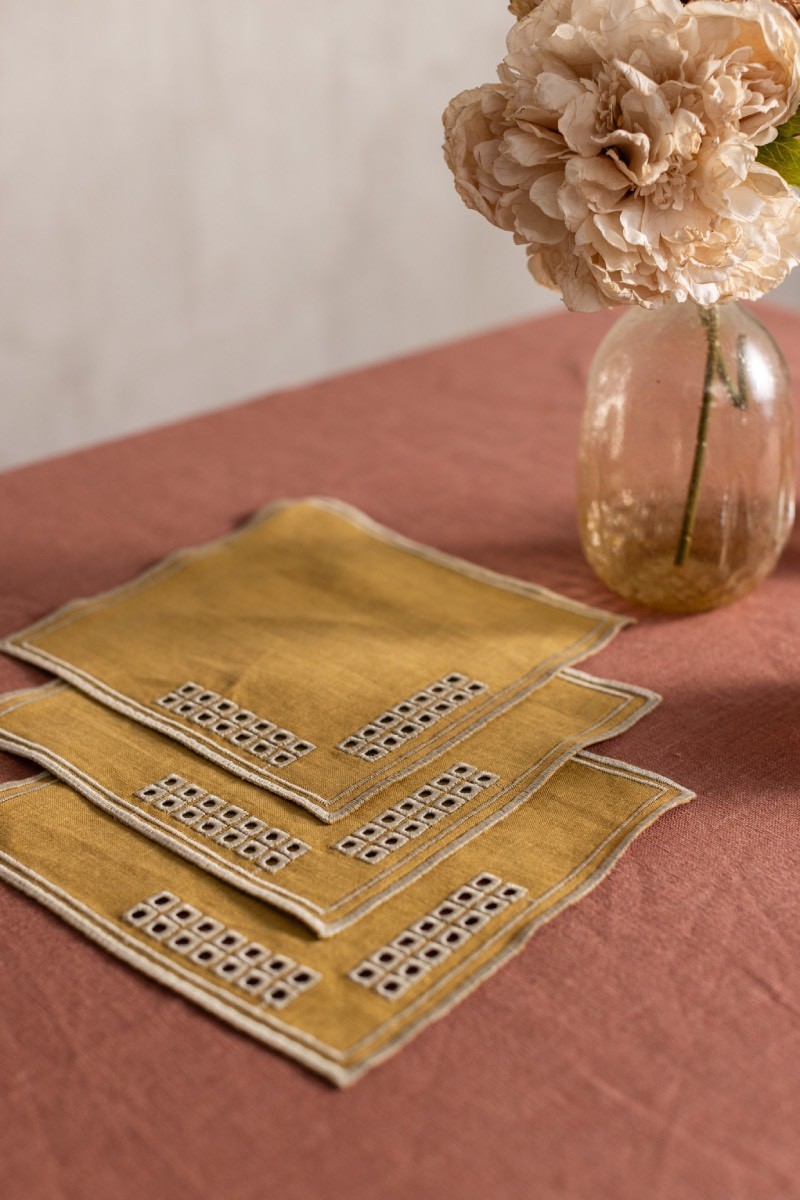 Lot de 6 serviettes de cocktail Erica