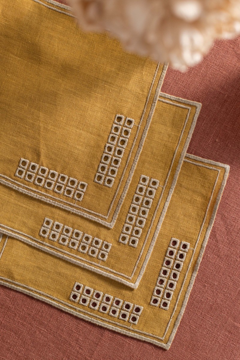 Lot de 6 serviettes de cocktail Erica