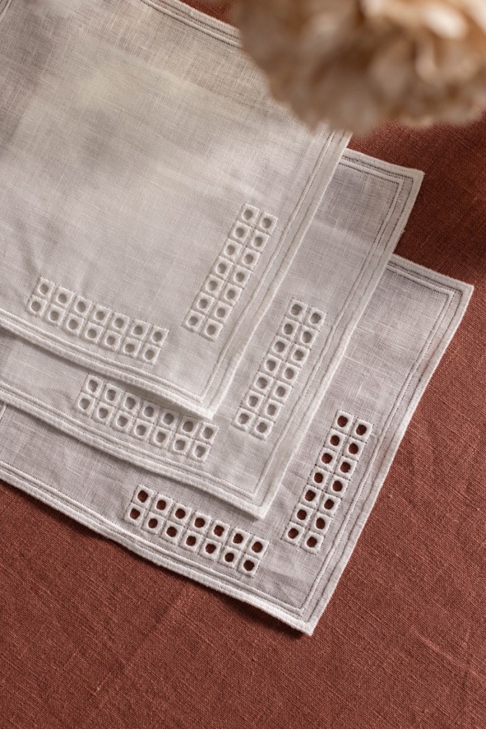 Lot de 6 serviettes de cocktail Erica