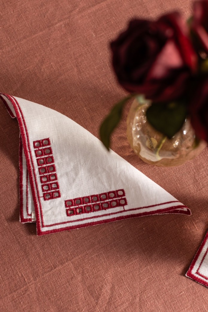 Lot de 6 serviettes de cocktail Erica