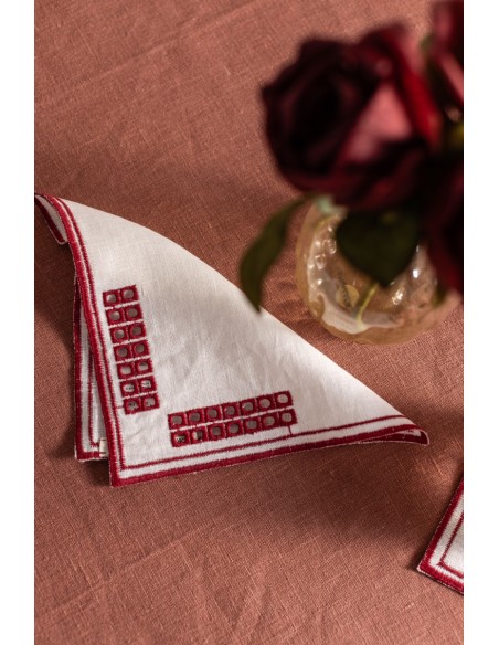 Lot de 6 serviettes de cocktail Erica