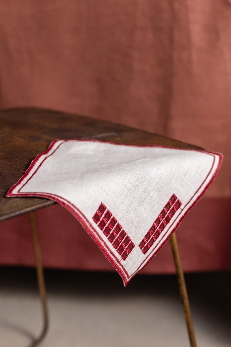 Lot de 6 serviettes de cocktail Erica