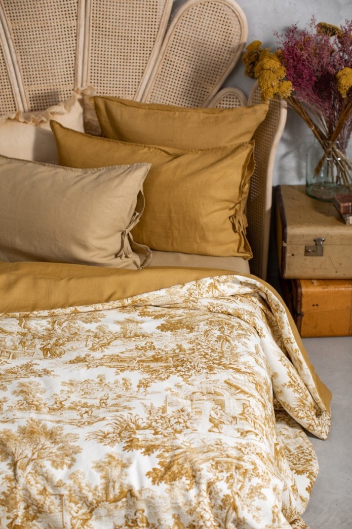 Pure Reversible Bedspread in Linen/Cotton 2