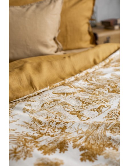 Pure Reversible Bedspread in Linen/Cotton