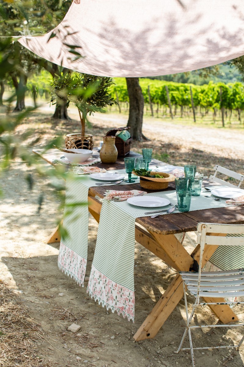 Chemin de table Amalfi en cotton enduit