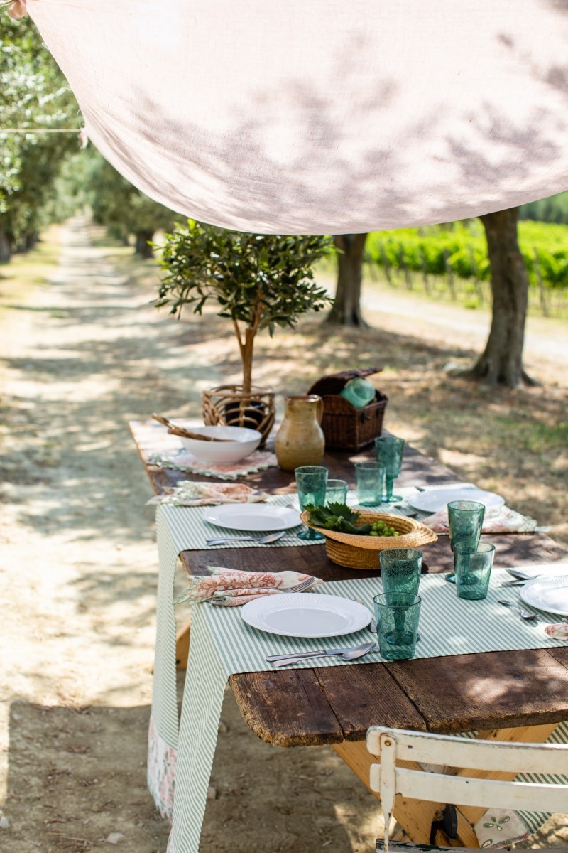 Chemin de table Amalfi en cotton enduit