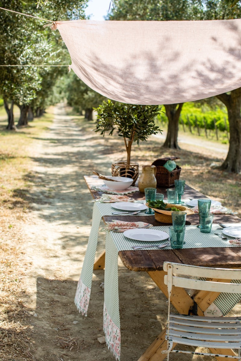Chemin de table Amalfi en cotton enduit
