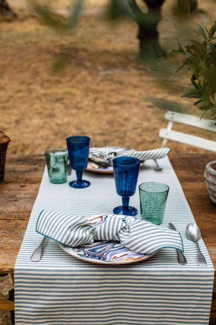 Chemin de table Amalfi en cotton enduit 2