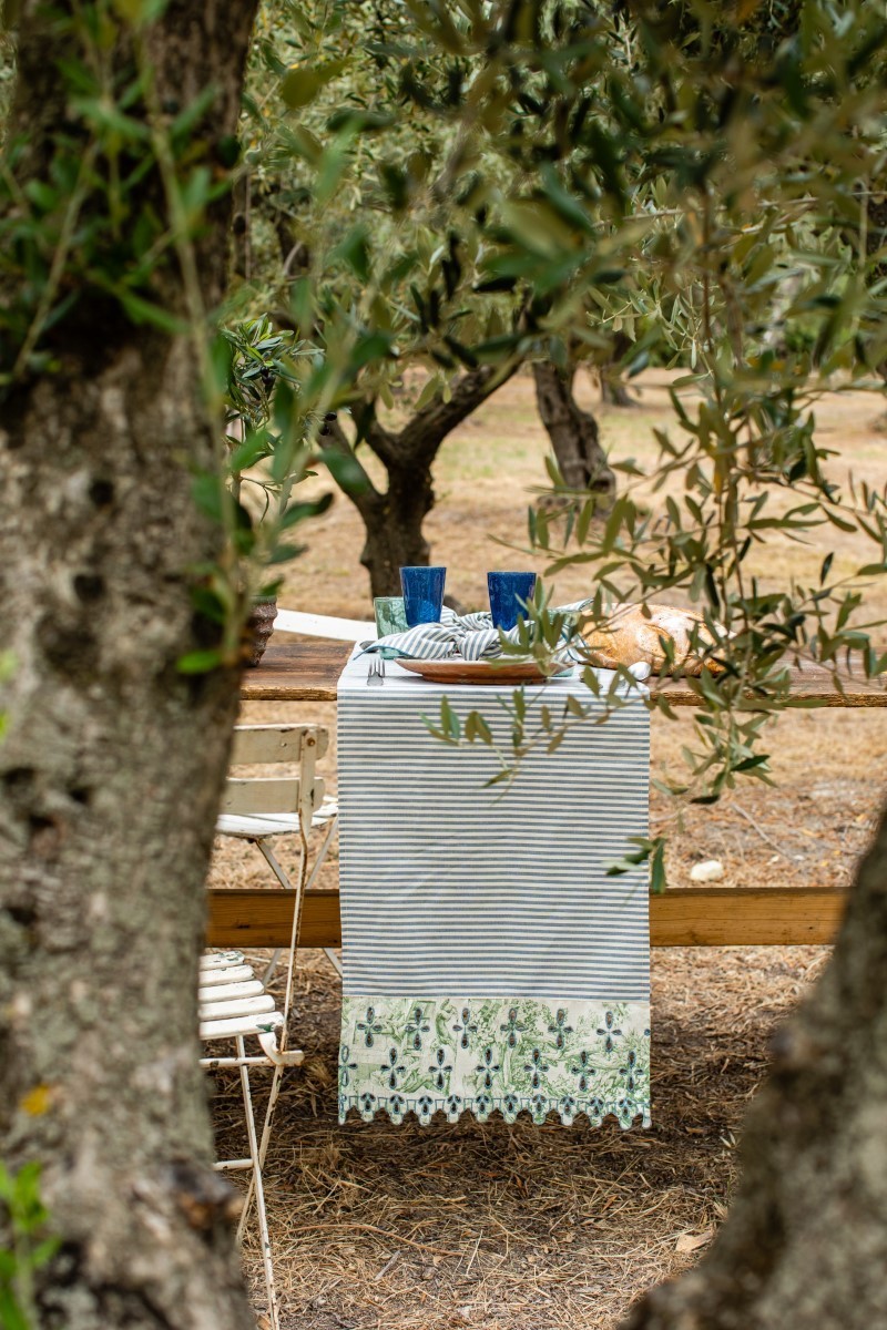 Chemin de table Amalfi en cotton enduit