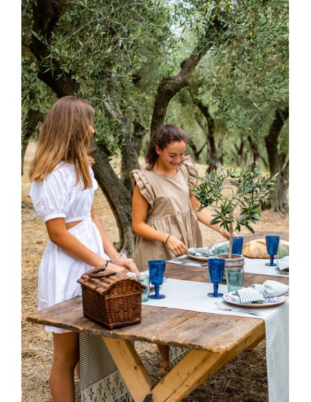 Chemin de table Amalfi en cotton enduit