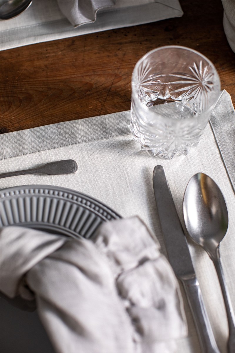 Set de table Bauhaus en lin enduit