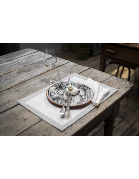 Set de table Bauhaus en lin enduit