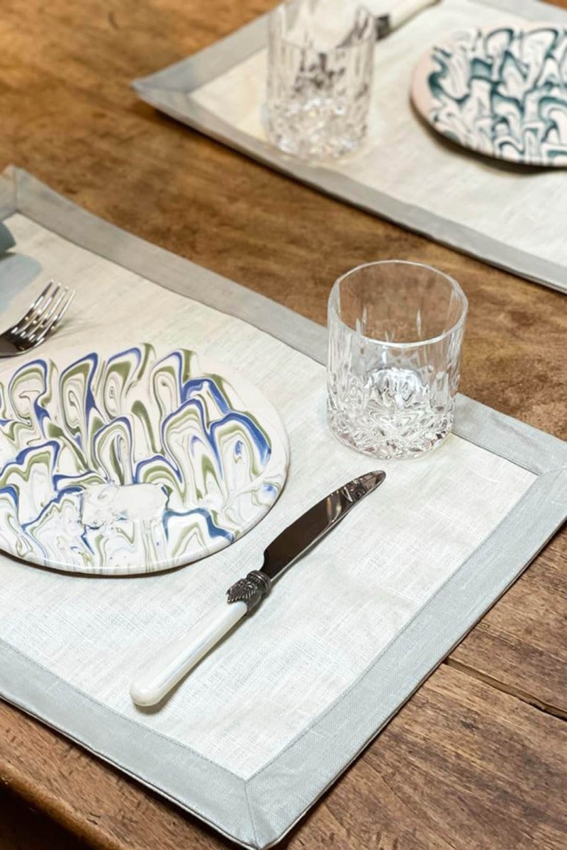 Grey Placemat in Stainproof Linen