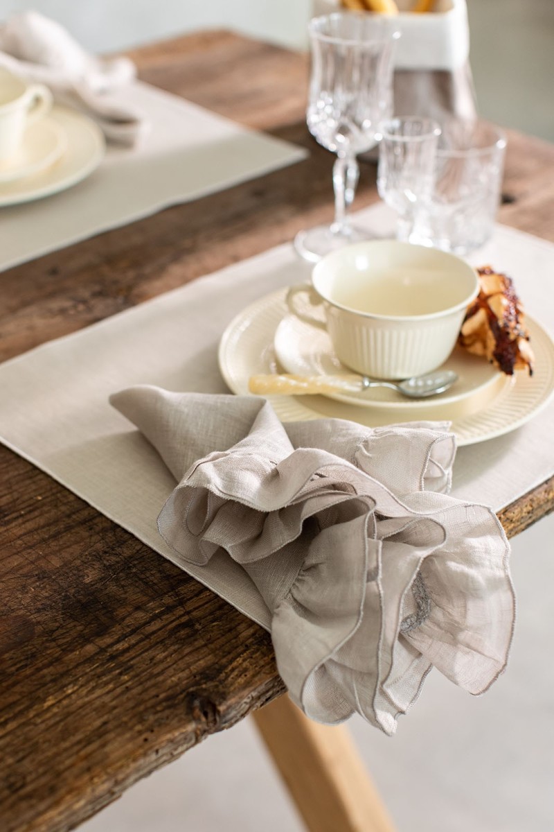 Linen Placemat Stain Resistant Filo