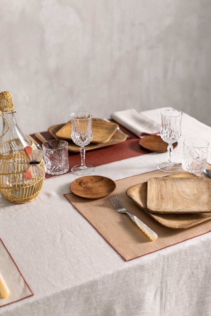 Linen Placemat Stain Resistant Filo