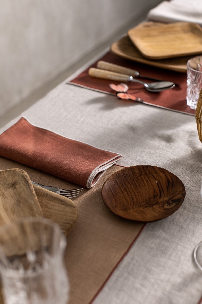 Linen Placemat Stain Resistant Filo