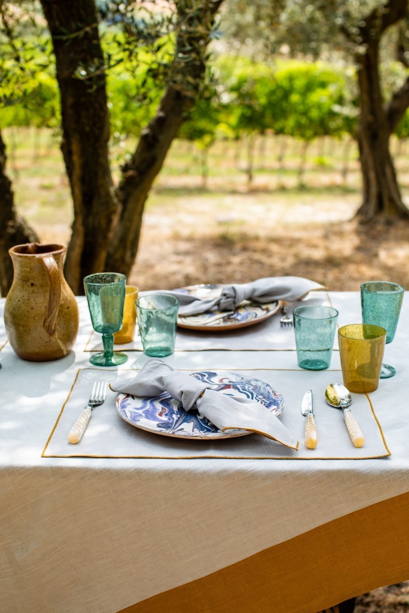 Linen Placemat Stain Resistant Filo