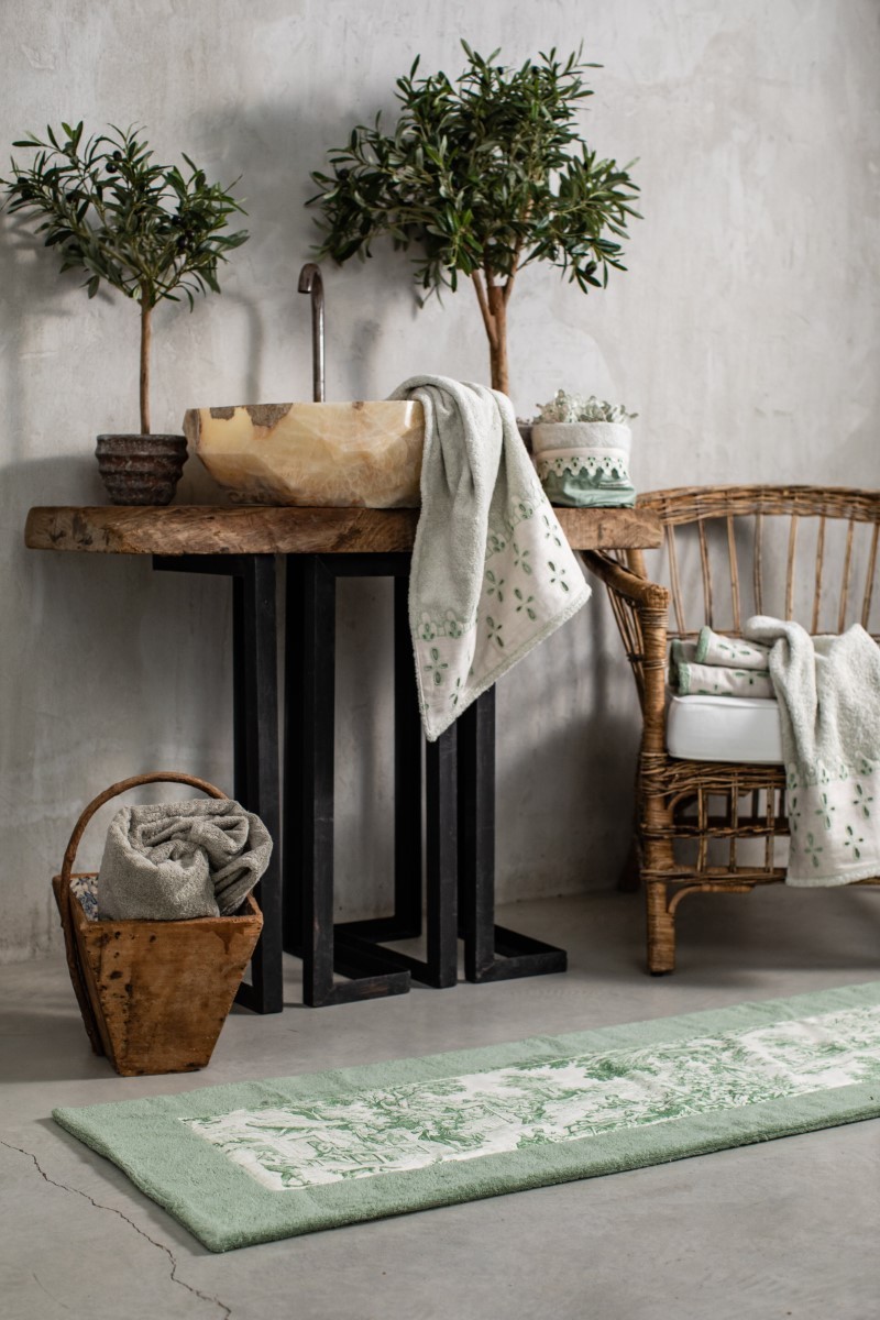 Tapis de salle de bains en coton Bauhaus