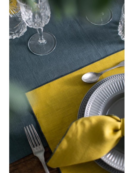 Linen Placemat Stain Resistant Filo