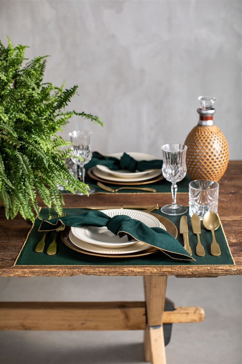 Linen Placemat Stain Resistant Filo