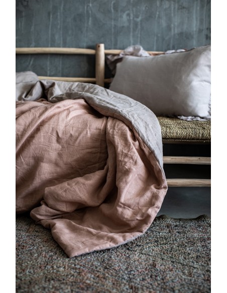Pure Reversible Bedspread in Linen