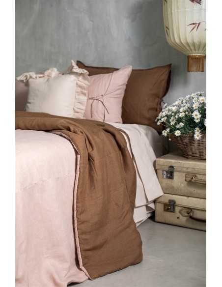 Pure Reversible Bedspread in Linen