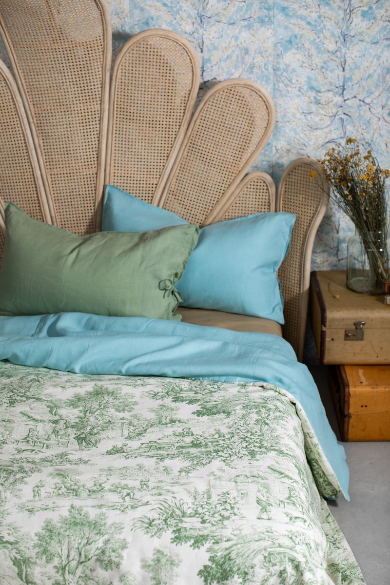 Pure Reversible Bedspread in Linen/Cotton