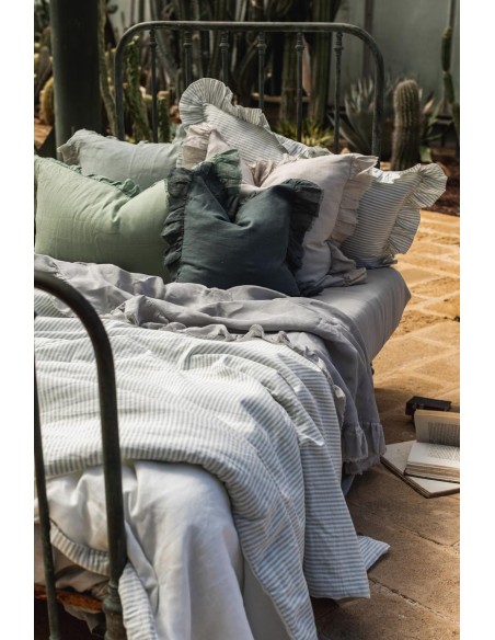 Pure Reversible Bedspread in Linen/Cotton