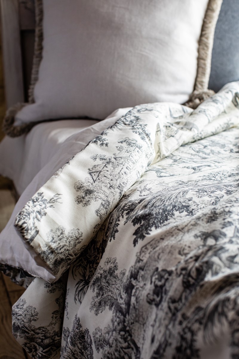 Pure Reversible Bedspread in Linen/Cotton