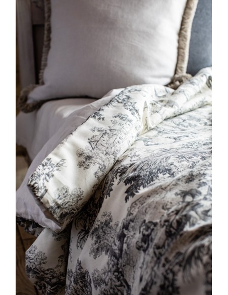 Pure Reversible Bedspread in Linen/Cotton