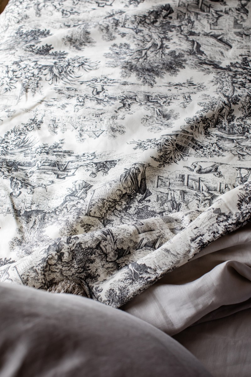 Pure Reversible Bedspread in Linen/Cotton