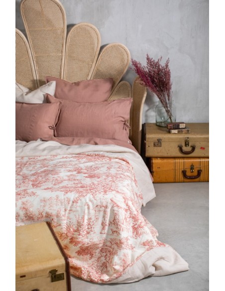 Pure Reversible Bedspread in Linen/Cotton