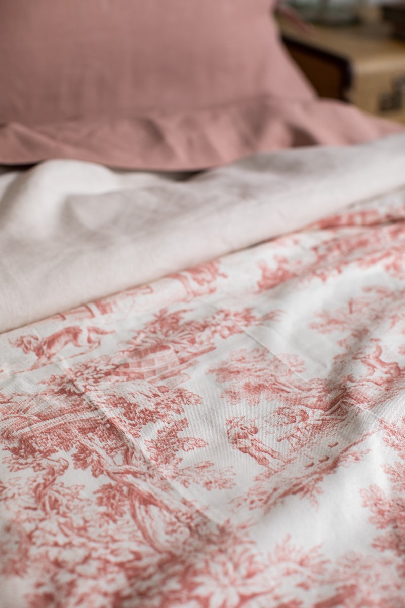 Pure Reversible Bedspread in Linen/Cotton