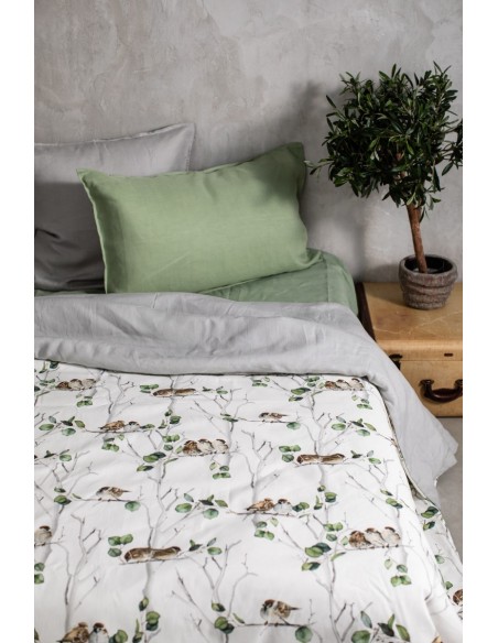 Pure Reversible Bedspread in Linen/Cotton