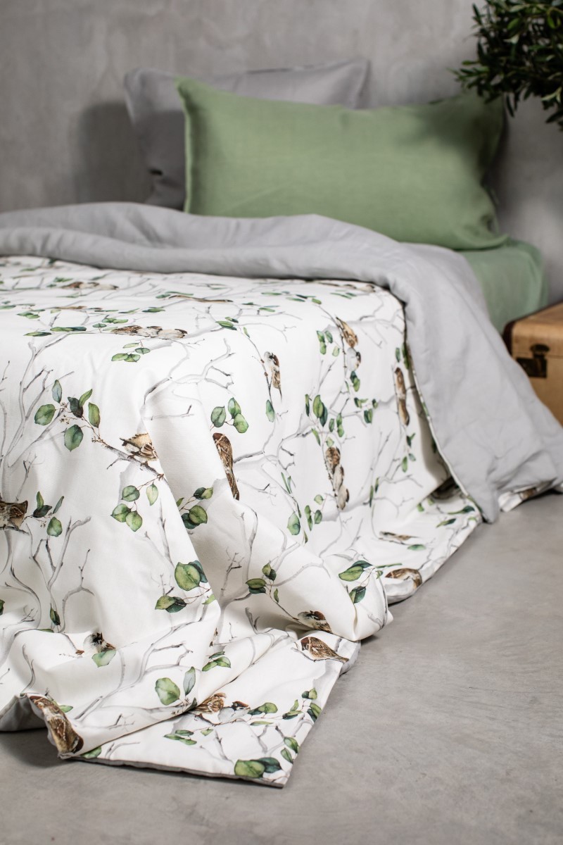 Pure Reversible Bedspread in Linen/Cotton