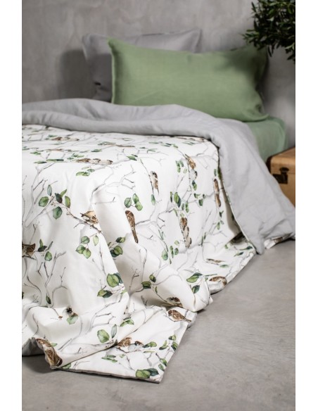 Pure Reversible Bedspread in Linen/Cotton