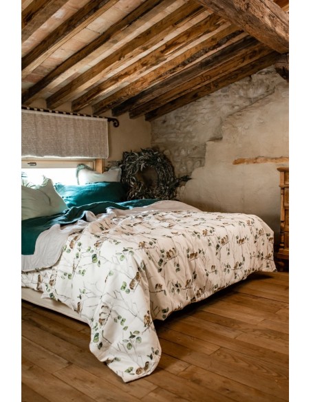 Pure Reversible Bedspread in Linen/Cotton