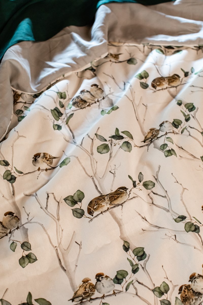 Pure Reversible Bedspread in Linen/Cotton