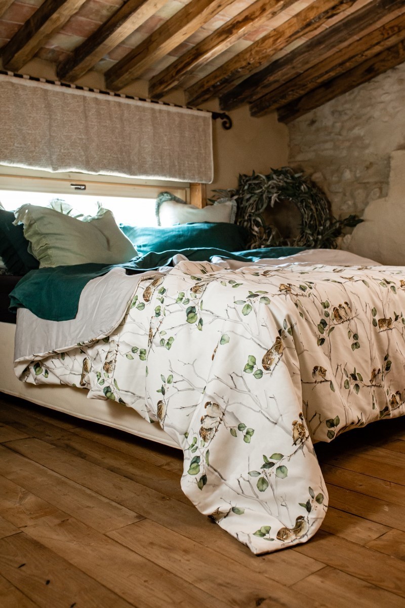 Pure Reversible Bedspread in Linen/Cotton