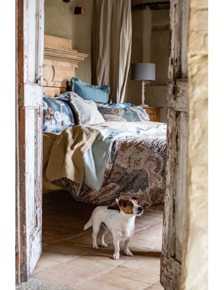 Elena Reversible Velvet/Linen Bedspread