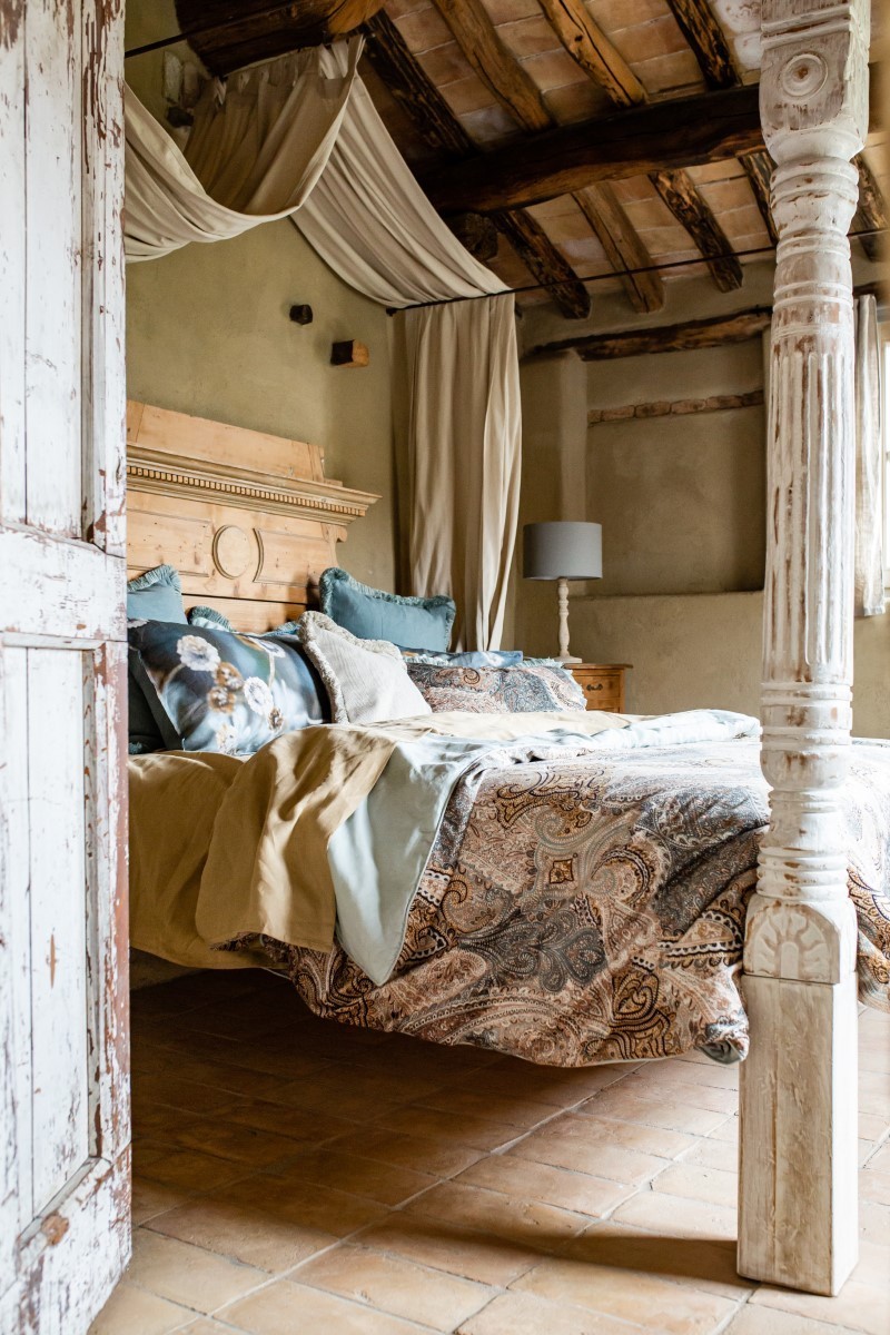 Copriletto Elena in Velluto/Lino