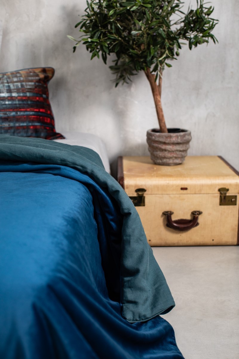 Pure Reversible Bedspread in Velvet/Lino