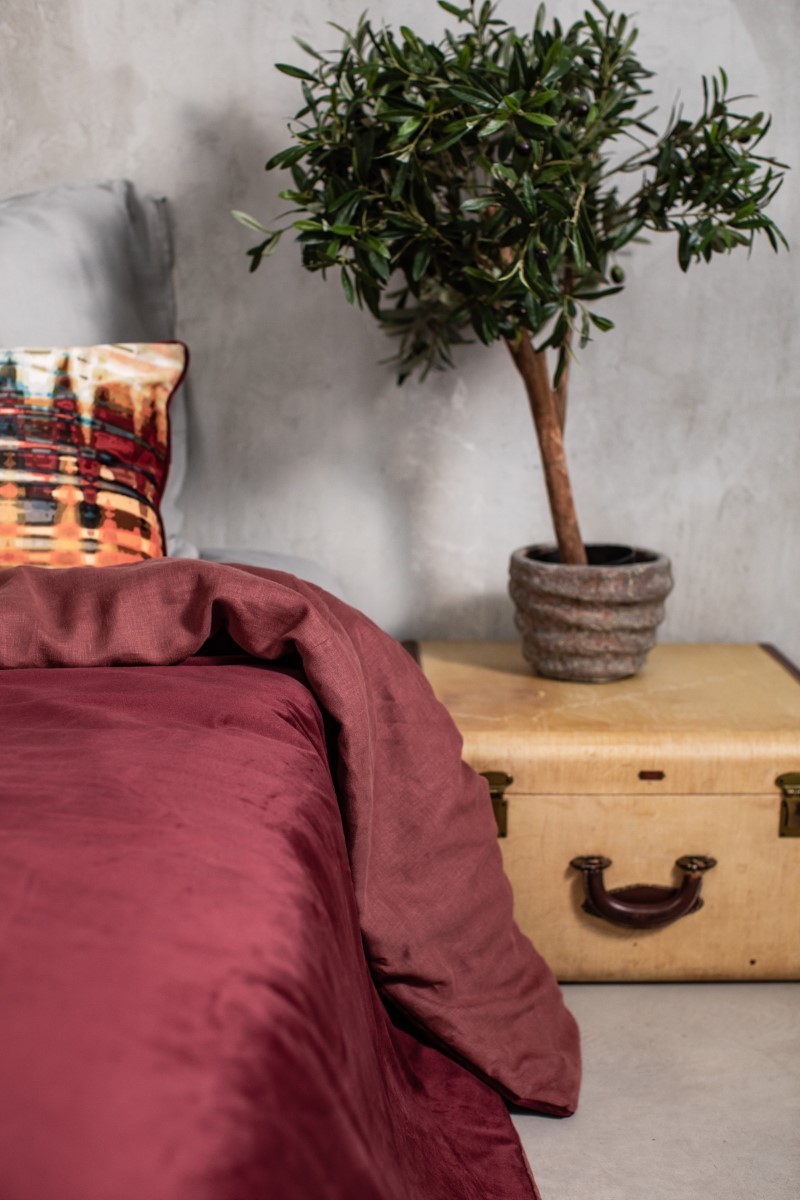 Pure Reversible Bedspread in Velvet/Lino